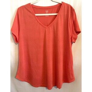 Jennifer Lauren TShirt Short Sleeve Orange Pullover Curved Hem Women’s Size 3X